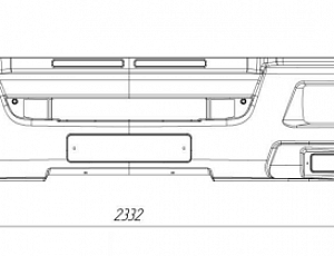 Бампер фар 65115 (рейсталинг) (Технотрон) Белый RAL 9010