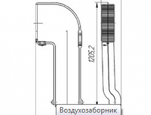 Воздухозаборник 65116 (Технотрон) (ЕВРО-3 овальная гофра)
